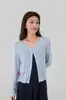 Cardigã de Lyocell Verão Estilo Fino Xale de Proteção Solar Feminino Roupa de Malha Respirável para o Verão Jaqueta Pequena Feminina