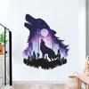 Lobo aullando luna nueva Cielo estrellado Bosque pegatinas de pared de pvc removibles dormitorio sala de estar diseño habitación infantil pegatinas de pared autoadhesivas