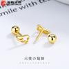 Aretes de Tuerca de Hilo Alas de Ángel para Mujer Plata Esterlina 925 Simple ins Pequeña Hebilla de Tornillo Tornillo Aretes Diseño Sensación Joyería