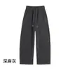 Pantalones Casuales Rectos Delgados de Lana y Seda para Mujer Otoño Invierno Nuevos de Cintura Alta con Caída Adelgazantes Engrosados de Pierna Ancha Pantalones Largos para Mujer