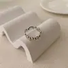 Anillo Ovalado Irregular Estilo Coreano para Hombres y Mujeres Tendencia Estilo Frío Anillo para Dedo de Comida Plata Antitailandes Anillo Abierto Geométrico