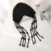 Chapéu de Tricô Boêmio com Recorte na Ponta do Dedo para Mulheres, Chapéu de Tricô Estilo Étnico Crocheted para Fotos de Viagem