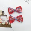 Pasador Personalizado Pequeño de Cuadros Frescos con Lazo Transfronterizo para Niña Dulce Estéreo Accesorios para el Cabello Estilo Preppy Diadema DIY