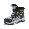 Zapatos Infantiles Forrados de Felpa Engrosados Botas de Nieve del Noreste Nuevo Estilo de Invierno Niños Medianos y Grandes Tubo Largo Antideslizantes Resistentes al Frío Zapatos Grandes de Algodón Zapatos de Algodón para Hombre