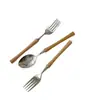 Cabo de faia faca e garfo pequenos de estilo ocidental estilo japonês garfo portátil simples estilo ins talheres de aço inoxidável colher atacado