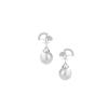 Mori aretes de botón de perla albaricoque de plata esterlina 925 para mujer, aretes de borla con cuentas de hoja de ginkgo, diseño nicho, joyería para la oreja ins