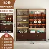 Nuevo mueble vitrina de madera maciza estilo chino, estante multi-compartimento, estante para té de sala de té, estante para juego de té, estante de almacenamiento, divisor con luces, expositor