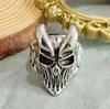Anillo Vintage Masculino Elegante Anillo Exagerado Núcleo Muerto Ruso Loco Pollo Frito Roca Calavera Máscara Hecho a Mano