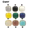 WT-R517 Anillo Abierto Cuadrilátero Vintage Clásico de Piedra Natural de Colores Chapado en Oro de 18k para Joyería de Hombres y Mujeres