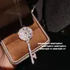 Joia Flor Flor Íris Chave Formato Coração Chave Gema Colar Girassol Diamante Flash Colar Chave Combinação