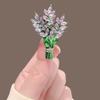 Broche Lavanda Púrpura de Alta Gama para Mujer con Incrustaciones de Diamantes Elegante Moda Ramo de Cristal Corsage Accesorios Fijos Pines Exquisitos