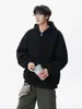 Marca de Moda Retro Americana Sudadera con Capucha y Cremallera de Forro Polar Pesado Diseño de Nicho Sudadera con Capucha Holgada Cárdigan Ropa de Abrigo para Hombres y Mujeres