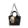 Bolso tipo cubo de moda para mujer, elegante bolso de hombro, versión coreana, color liso, moderno para el uso diario, exquisito bolso de hombro