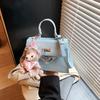 Bolsa de Mão Pequena Kelly Estilo Coreano de Nicho para Mulheres 2025 Nova Moda Bolsa Quadrada Pequena Simples Bolsa de Ombro Transversal Simples