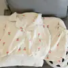 Pijamas de manga larga de primavera y otoño para mujer, de algodón con nubes y tela arrugada, estilo princesa dulce, estilo japonés, ropa fresca para el hogar.