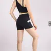 Pantalones Cortos Deportivos de Yoga de Tres Puntos Cintura Alta Fitness Secado Rápido Ciclismo Correr Bádminton Tenis Pantalones Base con Bolsillo Lateral