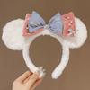 Faixa de Cabelo de Pelúcia para Lavar o Rosto e Maquiagem, Orelhas de Gato e Urso Fofas de Desenho Animado, Acessórios de Cabelo Femininos de Desenho Animado com Estampa de Leopardo, Novos Acessórios de Cabeça