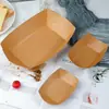 Caja con Forma de Barco de Papel Kraft de Grado Alimenticio para Comida de Mercado Nocturno, Bandeja Abierta Superior para Barbacoa sin Doblar, Caja para Llevar con Forma de Barco para Snacks, Papas Fritas, Brochetas Fritas