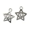 Colgante de Estrella de Cinco Puntas en Espiral de Plata Antigua Accesorios de Joyería de Aleación DIY Material para Collares Pendientes Colgante Caliente Transfronterizo