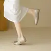 Sapatos Mary Jane femininos baixos de sola reta, novo outono de 2026, estilo francês, versáteis e casuais, com aumento de altura, adequados para combinar com saias