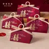 Cajas de Dulces para Boda Estilo Ins al por Mayor, Carácter de Doble Felicidad Estilo Chino con Estampado Dorado, Cajas de Dulces de Boda de Alta Gama, Cajas de Embalaje para Regalos