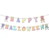 Pendente de Bandeirola Puxada para Halloween, Flor Puxada de Papel de Abóbora Suprimentos de Festa Layout de Cena, Bandeirola de Decoração de Halloween