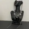 Colar de Corrente com Miçangas e Franjas Estilo Garota Popular Doce e Descolada para Mulheres, Corrente Única para Clavícula com Personalidade Punk, Corrente de Pescoço Versátil e na Moda