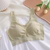 Nueva ropa interior tipo chaleco para mujer, de látex y algodón, con copa fija, sin costuras, inalámbrica, con realce, soporte superior, antiflacidez, sujetador de talla grande