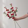Flor Artificial de Camelia de Bambú Verde de un Solo Tallo Estilo Ins Fabricante de Flores Artificiales Decoración del Hogar Boda Transfronteriza Venta al por Mayor Flor Falsa