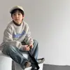 Ropa para Niños Aimo Beibei Invierno Retro Grueso Forrado de Felpa Sudadera Niños Guapo Una Pieza Felpa Letra Superior Moderno