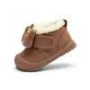 Zapatos para caminar para bebé Balabala, botas de nieve con forro de polar para niño, diseño 3D lindo de invierno, botas de algodón cálidas y cómodas