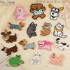 Parche autoadhesivo con etiqueta de tela para accesorios de ropa, serie de dibujos animados de animales, insignia bordada con logotipo de bordado por computadora original