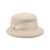 Rongmei 2026 Nuevo Sombrero Clásico Hepburn Transfronterizo con Ala Curva, Sombrero de Mezcla de Seda y Lana, Elegante Sombrero de Estilo Francés
