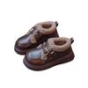 Sapatos de Couro Forrados com Fleece para Meninas, Sapatos de Algodão Quentes Espessos, Novo Estilo Inverno 2025, Mocassins para Meninas, Sapatos de Moda Princesa para Crianças