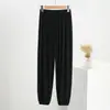 Calça de Dormir Feminina de Modal, Calça de Lanterninha Verão Fina com Punho, Calça Preguiçosa para Casa, Calça Yoga Dança Solta Plus Size Anti-Mosquito