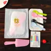 Nuevos juegos coloridos de 5 y 10 personas de cuchillos, tenedores y platos desechables para pasteles para fiestas de cumpleaños y repostería DIY