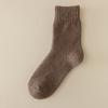 Calcetines de lana de otoño e invierno para hombre, calcetines gruesos con forro polar, calcetines de invierno de longitud media para hombre, medias de cachemira súper gruesas y cálidas para la nieve.