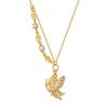 Tienda de oro con el mismo estilo, collar de perlas de mariposa de oro arena, moda femenina, nuevo temperamento chino, cadena de clavícula de alta gama