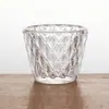 Palillero de cristal con relieve de lujo de estilo nórdico, caja para palillos, hisopos de algodón, recipiente para rellenar cera, vaso de cera, candelabro para aromaterapia