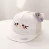 Chapéu de Bebê Fofo Gato Cartoon Orelhas Proteção Auricular Boné de Baseball para Meninas Primavera Verão Proteção Solar Viseira Laço