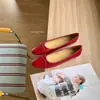 Zapatos Planos de Ballet para Mujer, Estilo Slip-On, Punta Redonda, con Lazo Rojo, para Primavera y Otoño 2026, Zapatos Planos de Abuela
