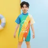Desenhos animados europeus e americanos crianças swimwear bonito meninos e meninas swimwear pequenas e médias crianças de uma peça bebê de secagem rápida atacado