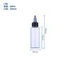 Botella de pegamento Spot Pet de plástico transparente con hombro plano, 100 ml, dispensador de boca puntiaguda, para líquidos y pigmentos.