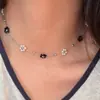 Collar Y2K Japonés y Coreano de Verano Estilo Ins Dulce Sencillo Colorido Flor Cadena de Clavícula en Capas para Mujer