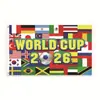Banderas de Equipos de Fútbol del Mundial 2026 Transfronterizas, Artículos para Aficionados, Banderas Decorativas para Ambiente de Bar, Hecho a Medida