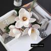 Simulación 3 Ramas Atado Ramo Flor de Magnolia de Pu Ramo Flor de Simulación Nuevo Chino de Alta Gama Decoración de Sala de Estar Mesa de Comedor Magnolia