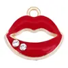 Pingente Exclusivo de Gota de Óleo Labial Cravejado com Diamantes para DIY, Acessórios Decorativos, Venda Direta de Fabricantes Transfronteiriços, Disponível para Atacado de Lote Misto