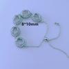 Porta vacío bañado en plata 925 para manualidades, Pulsera de cobre puro hecha a medida, Porta vacío para pulsera bañado en oro blanco, Procesamiento de incrustación de piedras preciosas