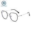 0572 Montura de gafas con forma de melocotón, espejo plano poligonal, cara lisa con marco para miopía, estilo moderno, pequeño libro rojo, mismo estilo, luz azul