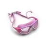 Gafas de Natación Infantiles de Alta Definición, Gafas de Natación Antiniebla para Niñas, Gafas de Marco Grande, Gafas de Natación Cómodas de Silicona de Una Pieza con Tapones para los Oídos